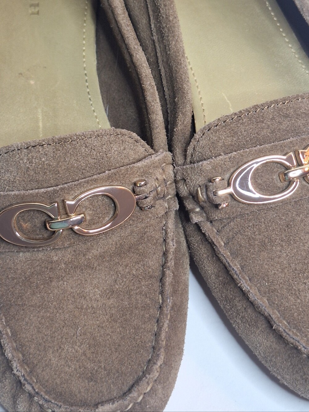 Coach Fortunata Moccasin Loafers Womens Size 8B Brown Suede Driver Flats Slip On - Picture 10 of 11
